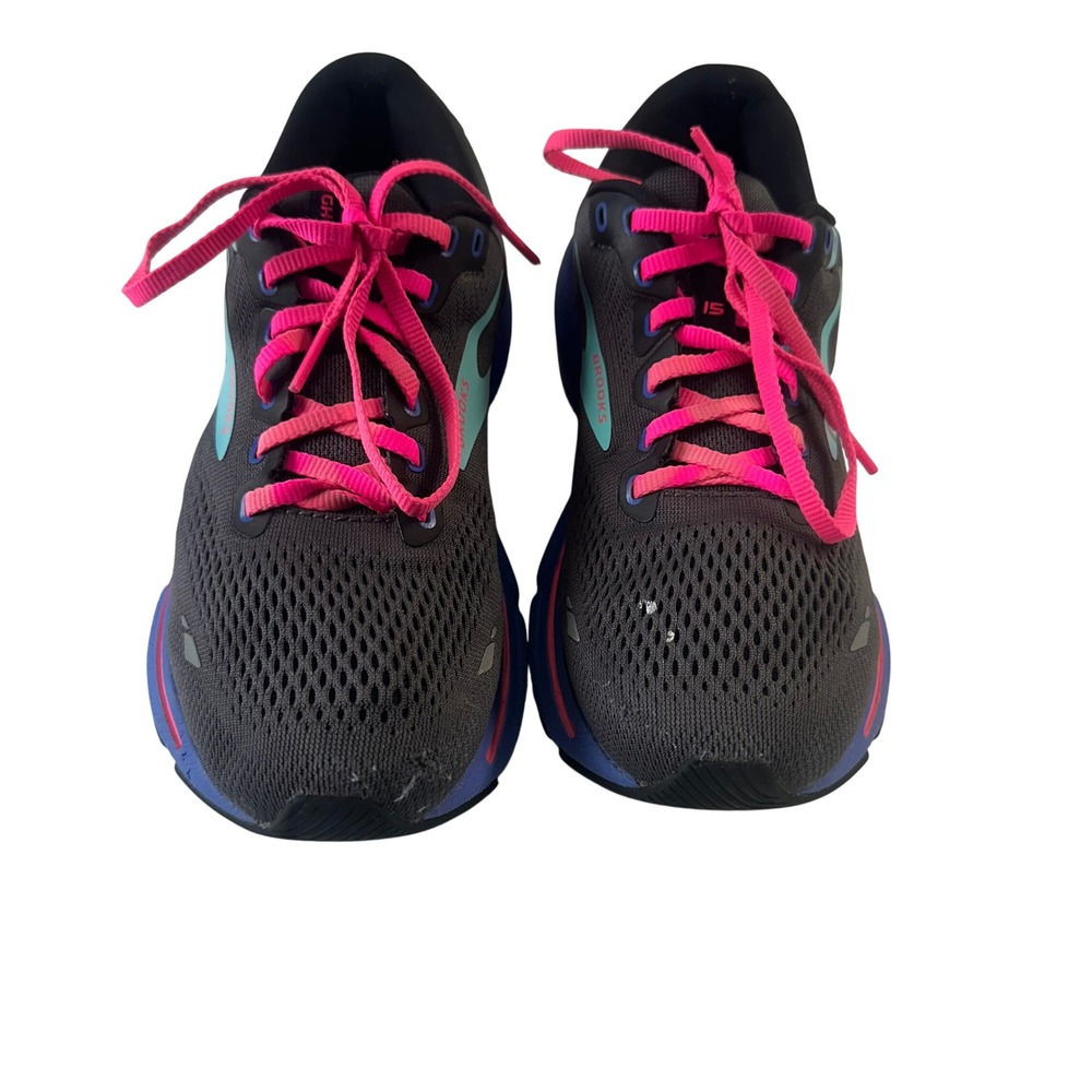 Brooks Ghost 15 Womens Running Shoes Grey Pink Teal 1203801B079 Size 8.5 B